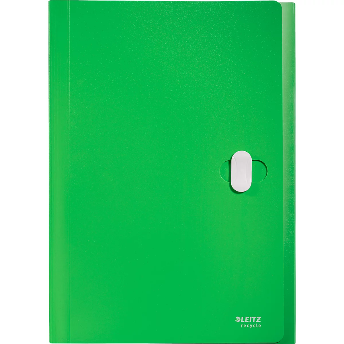 Leitz® Dokumentenmappe Recycle, A4, bis 250 Blatt, 5 Fächer & Ablagefach, blickdicht, 100 % recycelbar, Blauer Engel, Kunststoff, grün
