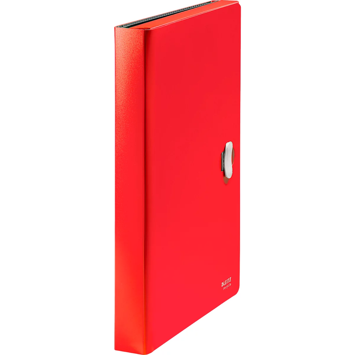 Leitz® Dokumentenmappe Recycle, A4, bis 250 Blatt, 5 Fächer & Ablagefach, blickdicht, 100 % recycelbar, Blauer Engel, Kunststoff, rot