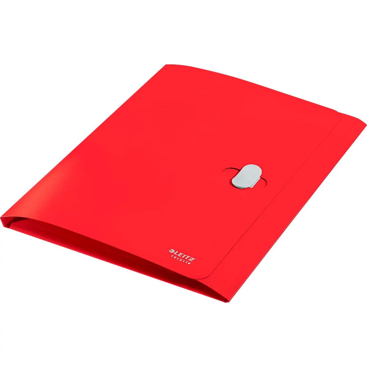 Leitz® Dokumentenmappe Recycle, A4, bis zu 150 Blatt, 3 Einschlagklappen, blickdicht, 100 % recycelbar, Blauer Engel, Kunststoff, rot