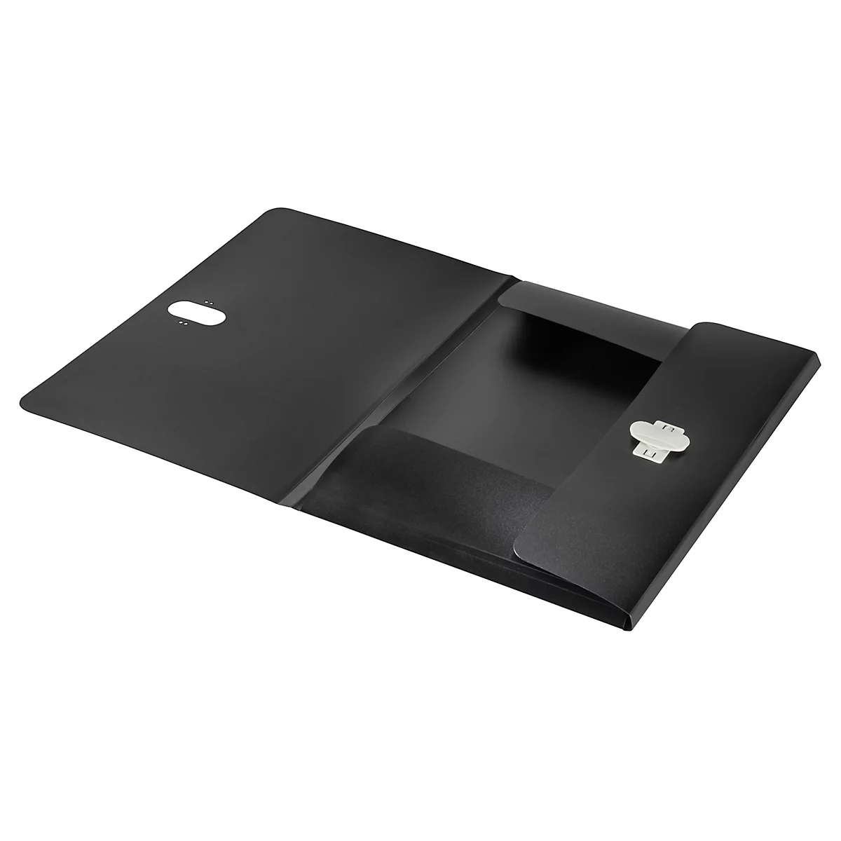 Leitz® Dokumentenmappe Recycle, A4, bis zu 150 Blatt, 3 Einschlagklappen, blickdicht, 100 % recycelbar, Blauer Engel, Kunststoff, schwarz