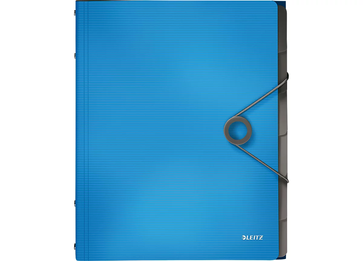 LEITZ® Dokumentenmappe Solid, DIN A4, 3 Schutzkappen, 6 Fächer, PP, hellblau
