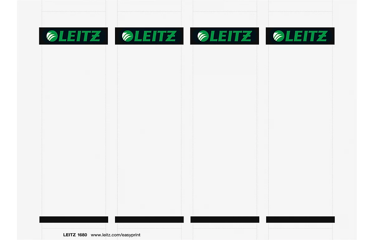 LEITZ® Einsteckschilder für 180°-Qualitätsordner, Rückenbreite 80 mm, bedruckbar, 100 Stück