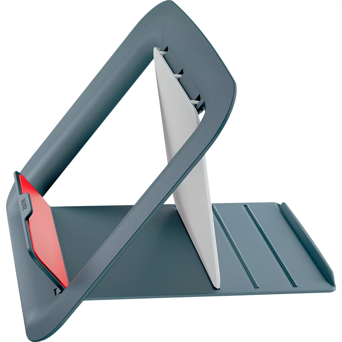 Leitz Ergo Cosy laptopstandaard, voor laptops van 13" tot 17", in hoogte verstelbaar, inklapbaar, B 312 x D 247 x H 50 mm, grijs
