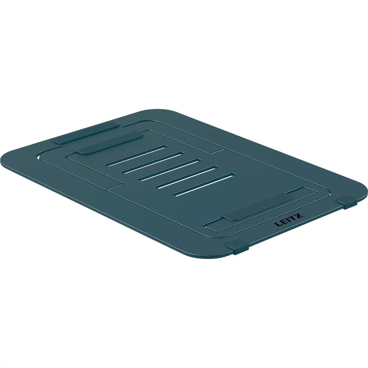 Leitz Ergo Laptopständer 6346-00-89, für 1 Laptop/Tablet 10-17', ergonomisch, ultraflach, zusammenklappbar, höhenverstellbar, Aluminium, dunkelgrau