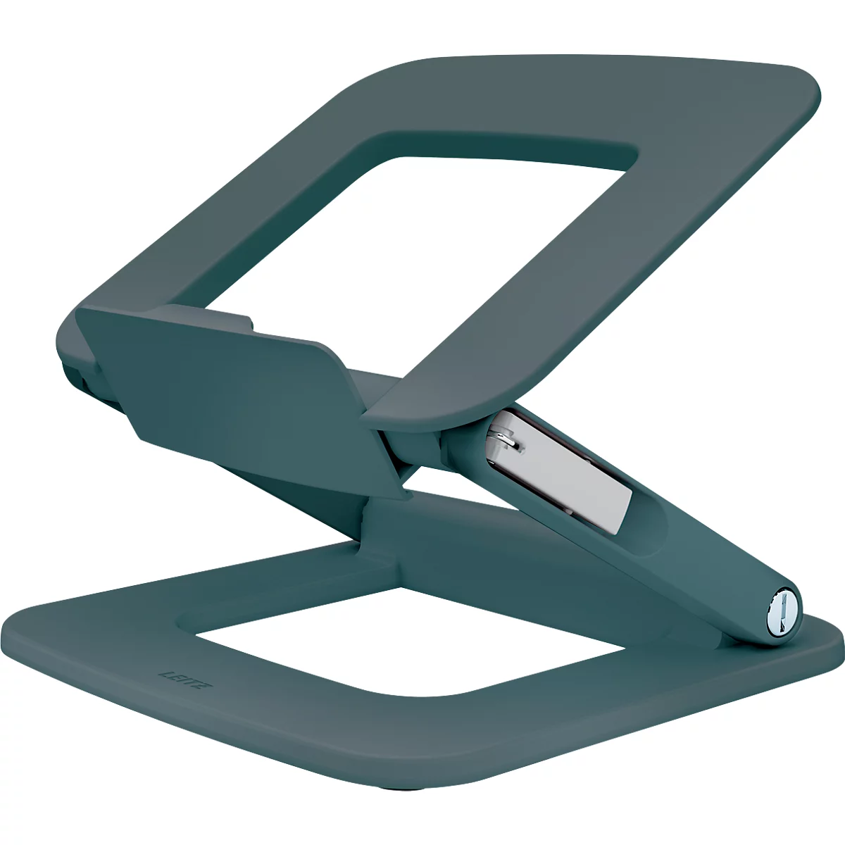 Leitz Ergo Laptopständer 6424-00-89, für 1 Laptop/Macbook 13-15", ergonomisch, zusammenklappbar, höhen- und winkelverstellbar, PCR, dunkelgrau