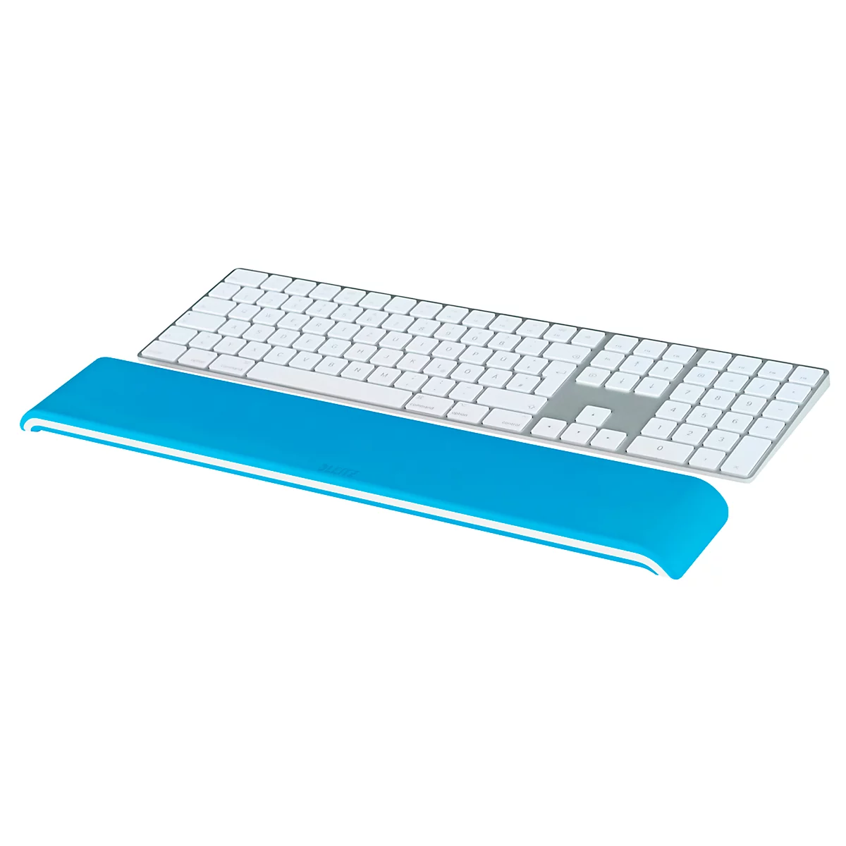 LEITZ® Ergo WOW polssteun voor toetsenborden, ergonomisch, 2-staps hoogteverstelbaar, L 437 x B 71 x H 21 mm, wit/blauw