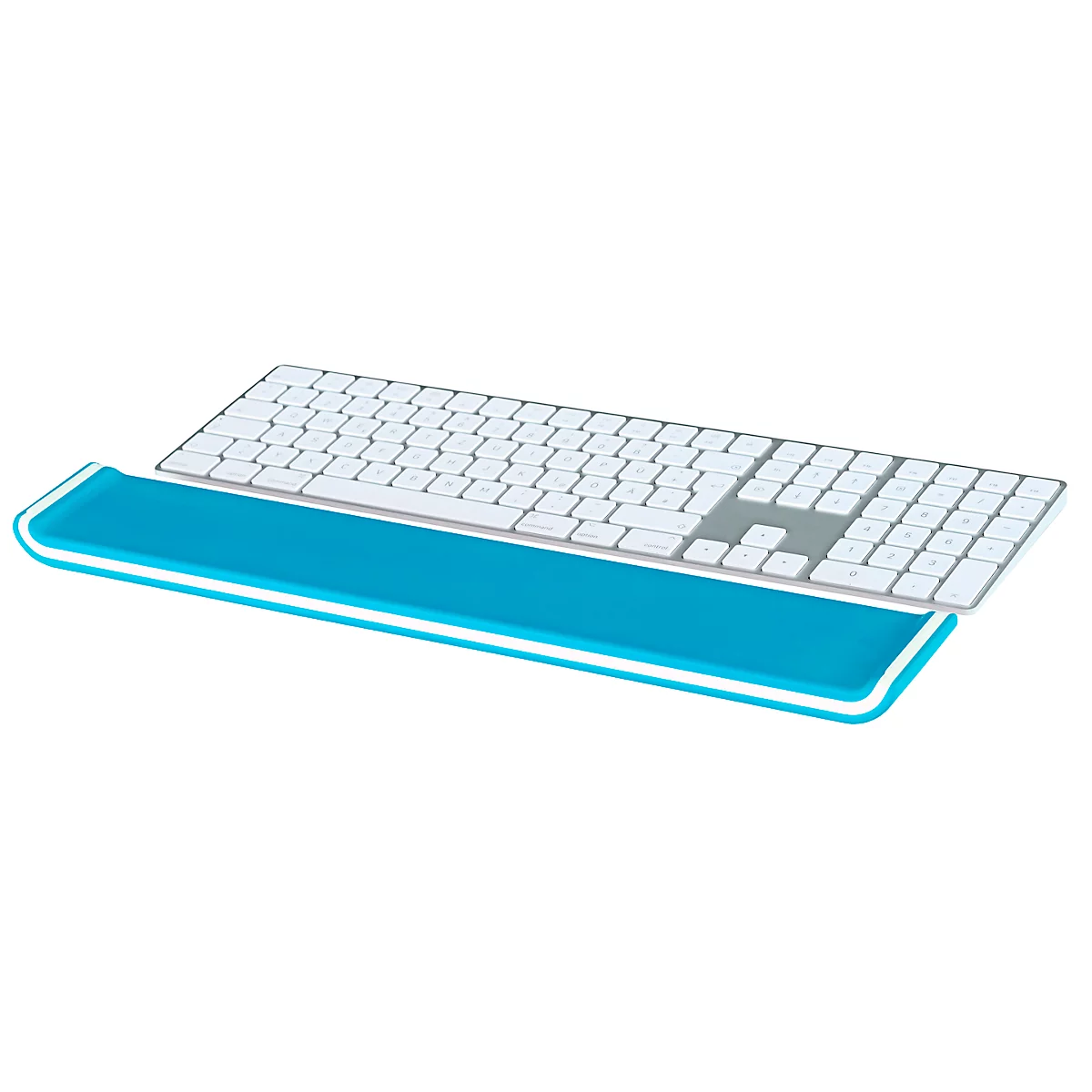 LEITZ® Ergo WOW polssteun voor toetsenborden, ergonomisch, 2-staps hoogteverstelbaar, L 437 x B 71 x H 21 mm, wit/blauw