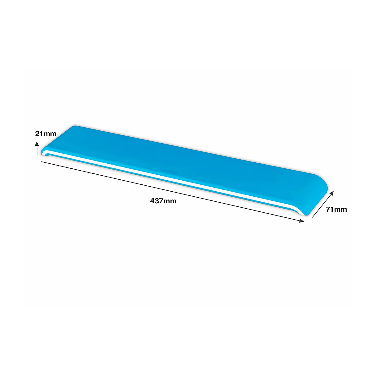 LEITZ® Ergo WOW polssteun voor toetsenborden, ergonomisch, 2-staps hoogteverstelbaar, L 437 x B 71 x H 21 mm, wit/blauw
