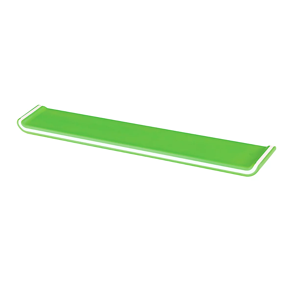Long, rectangular object, green with white border.