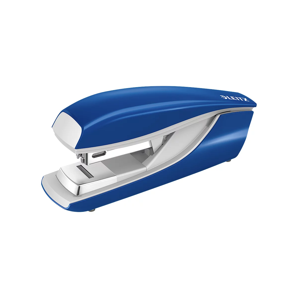 Blue and white stapler with the "LEITZ" logo.