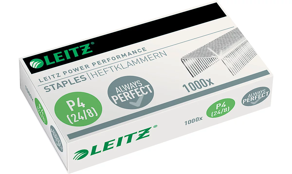 LEITZ® Heftklammern Power Performance P4, Typ 24/8, 1000 Stück
