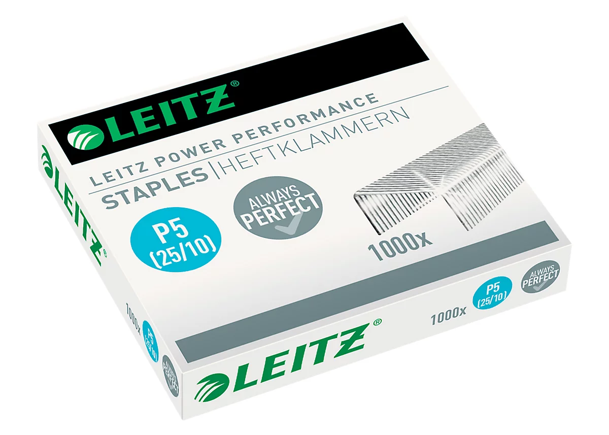 LEITZ® Heftklammern Power Performance P5, Typ 25/10, 1000 Stück