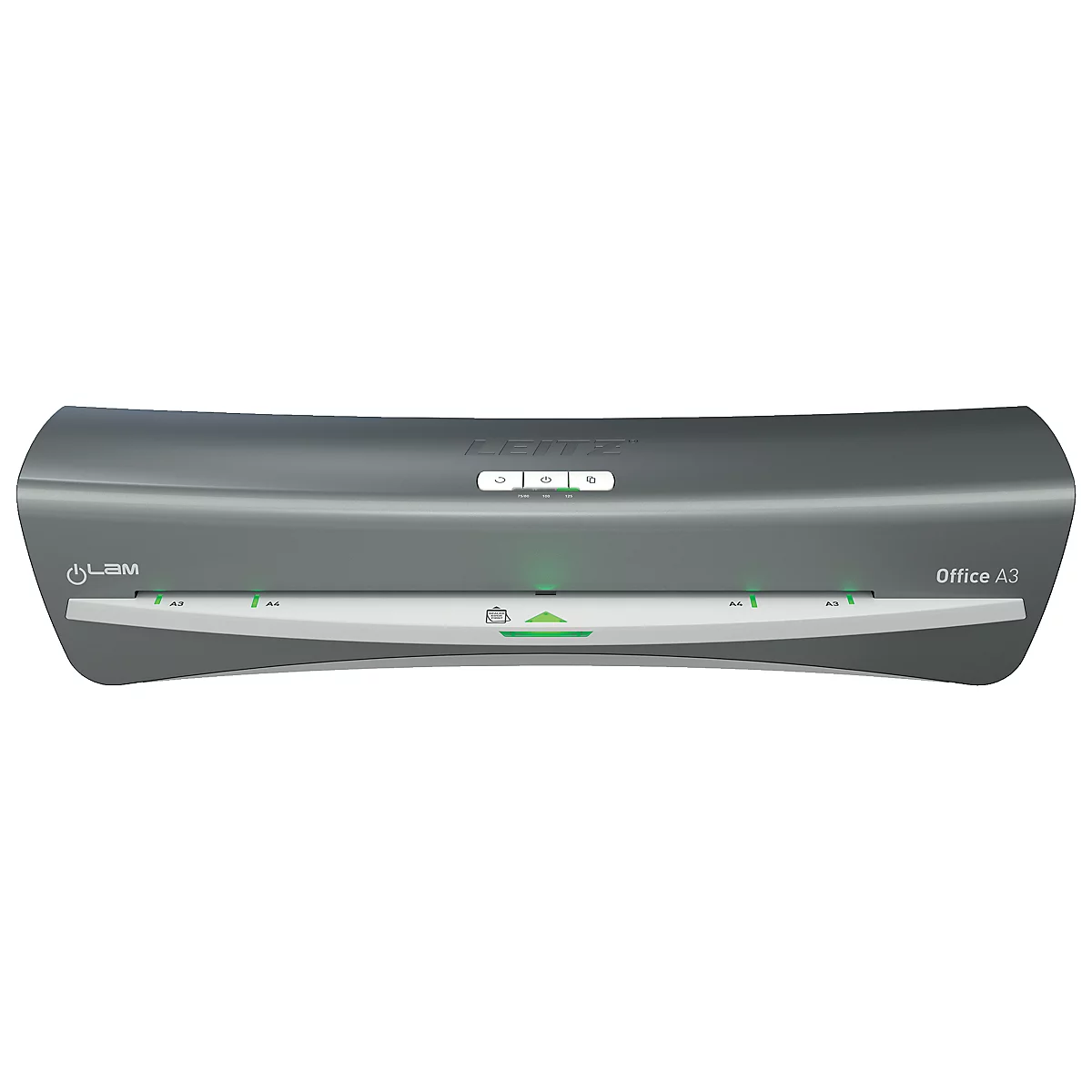Grauer Laminator, mit Office A3 Beschriftung.