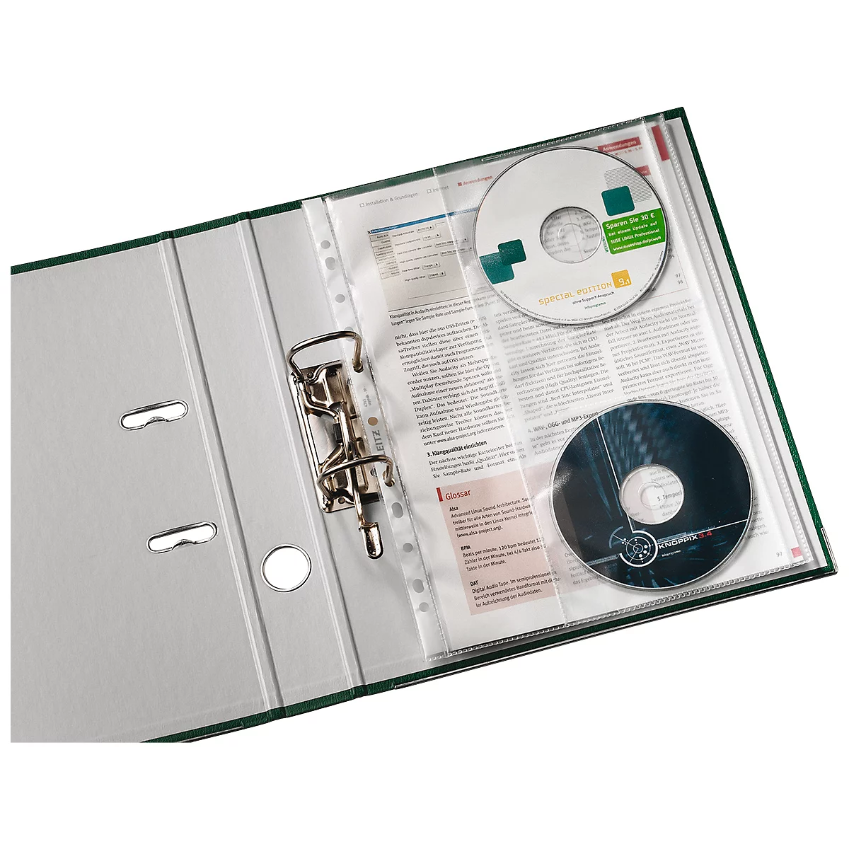 LEITZ® insteekhoesje 4761 met cd-klep, A4, bovenaan open, 5 stuks