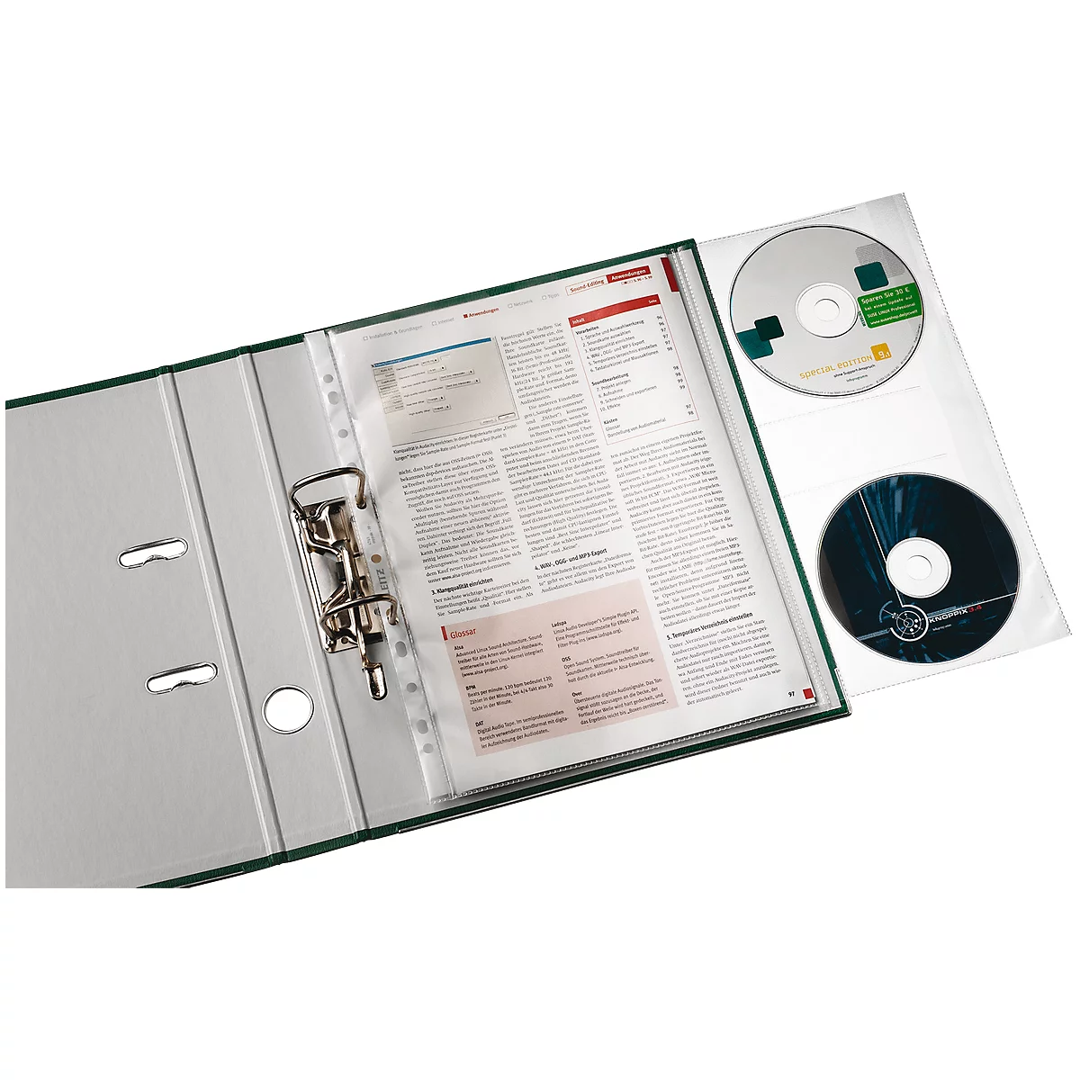 LEITZ® insteekhoesje 4761 met cd-klep, A4, bovenaan open, 5 stuks