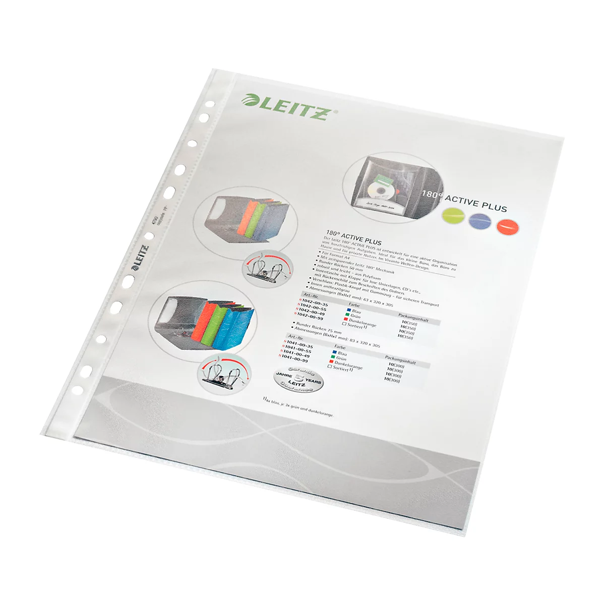 LEITZ insteekhoesje 4790, A4, bovenaan open, 100 stuks, generfd, transparant, 0,10 mm