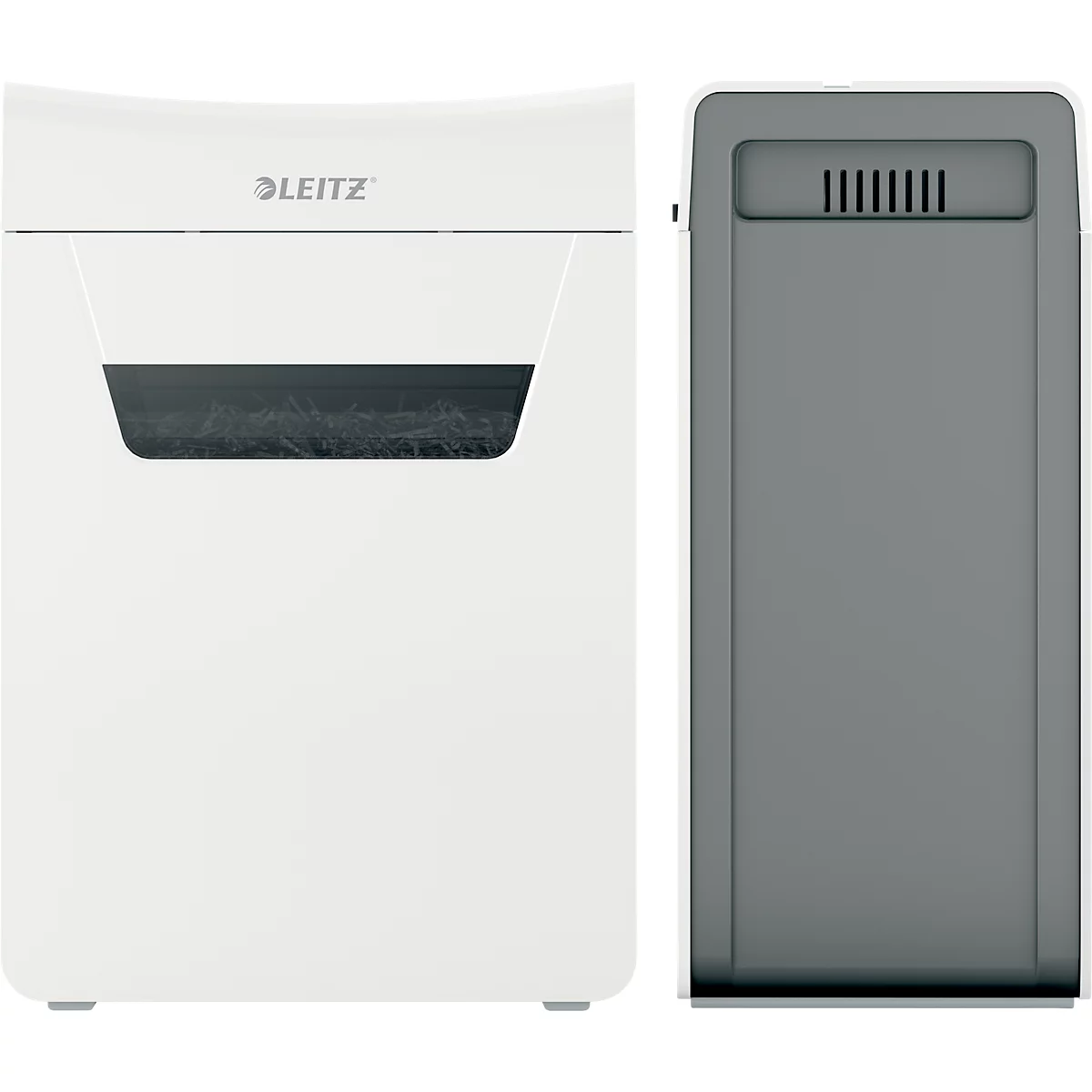 Leitz IQ 10X Protect Premium Aktenvernichter P4, Partikelschnitt 4 x 40 mm, 18 l, 10 Blatt Schnittleistung, Anti-Papierstau-Technologie, weiß