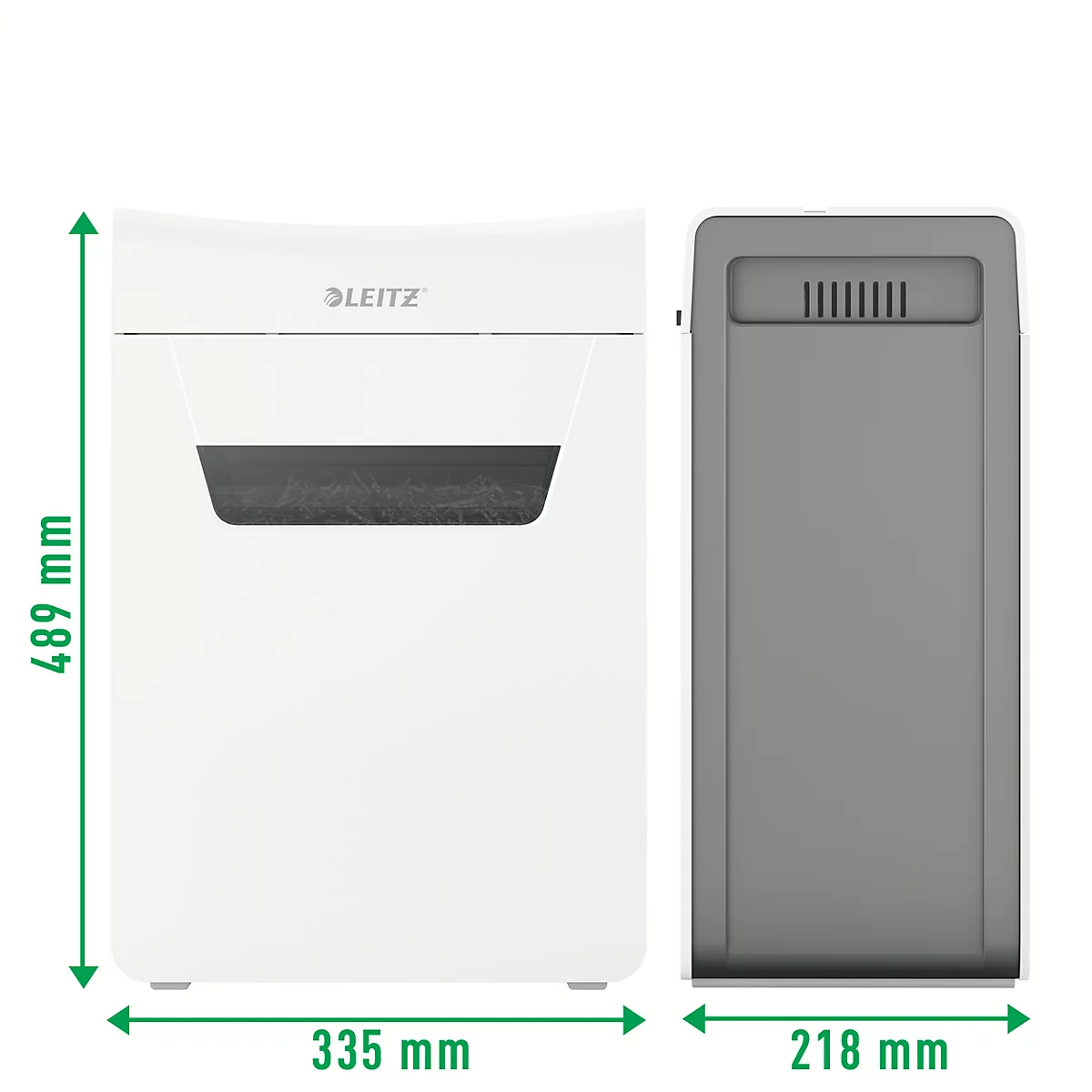 Leitz IQ 10X Protect Premium Aktenvernichter P4, Partikelschnitt 4 x 40 mm, 18 l, 10 Blatt Schnittleistung, Anti-Papierstau-Technologie, weiß