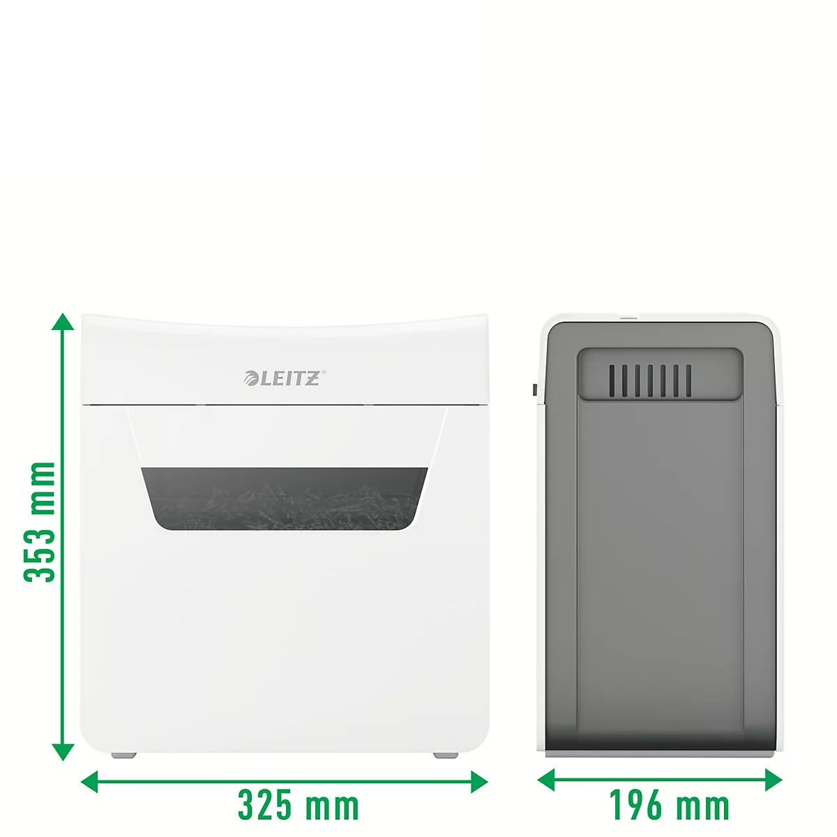 Leitz IQ 3M Protect Premium Aktenvernichter P5, Mikroschnitt 2 x 15 mm, 10 l, 3 Blatt Schnittleistung, Anti-Papierstau-Technologie, weiß