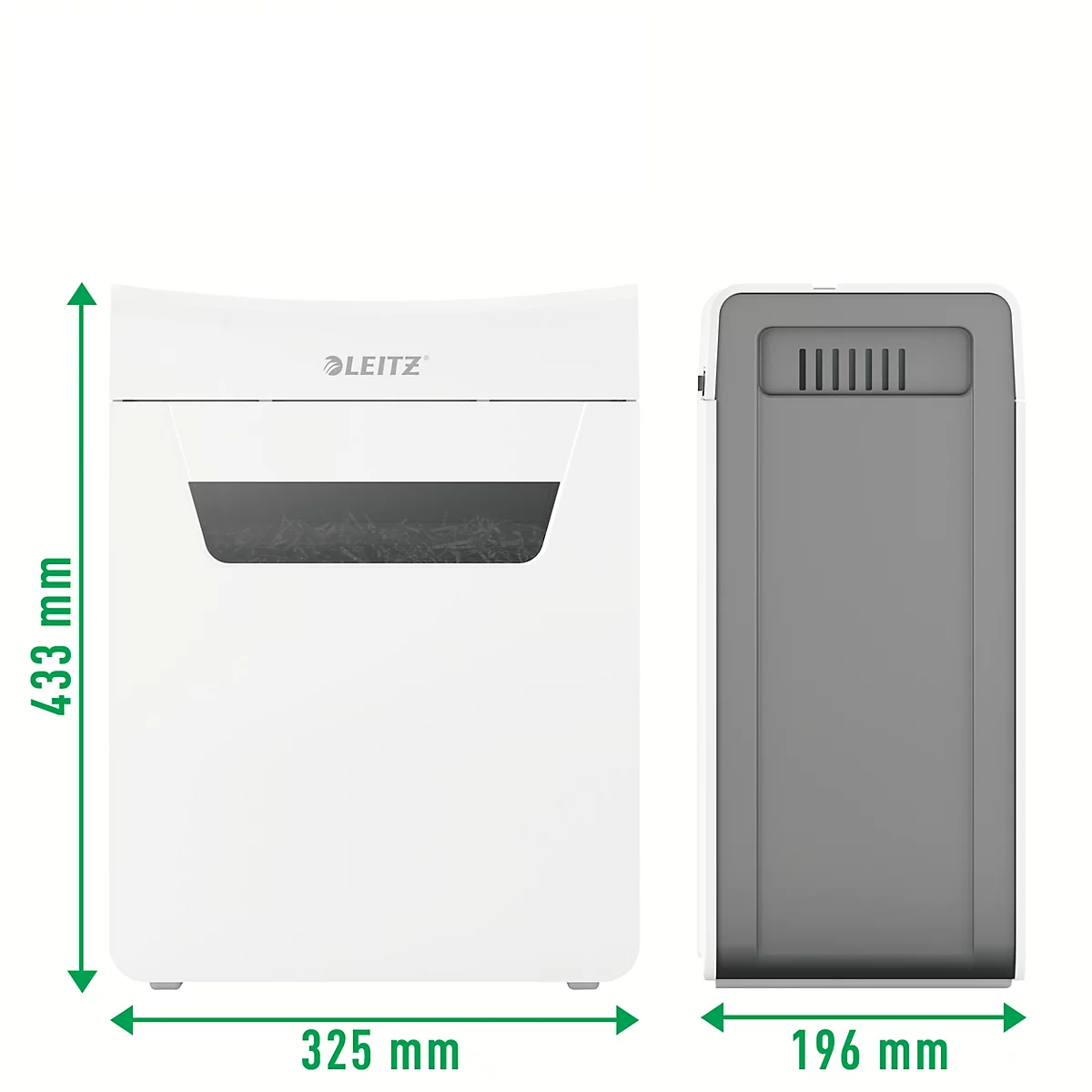 Leitz IQ 8X Protect Premium Aktenvernichter P4, Partikelschnitt 4 x 40 mm, 14 l, 8 Blatt Schnittleistung, Anti-Papierstau-Technologie, weiß