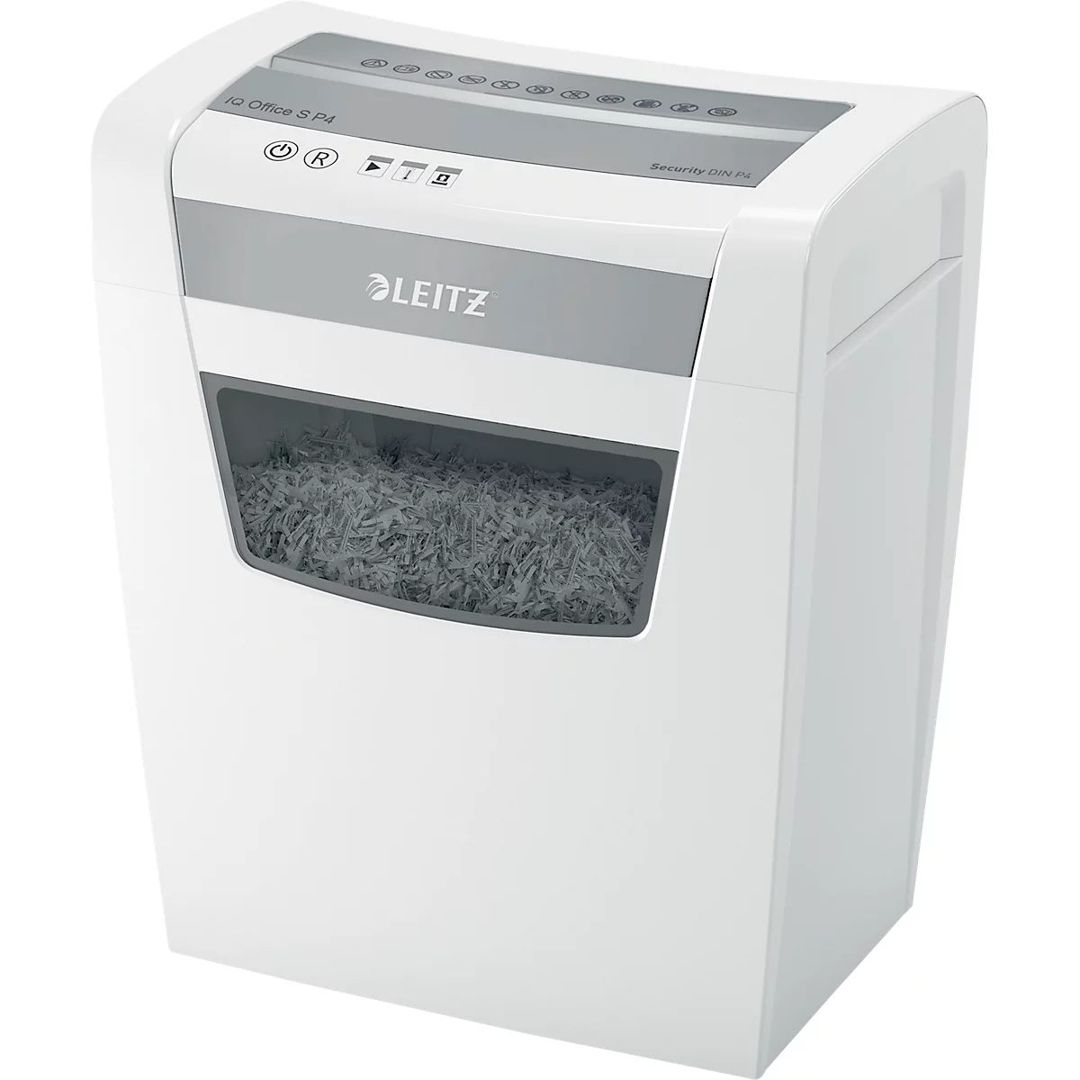 Leitz IQ Aktenvernichter , 12 Blatt 80 g/m², 23 l Behälter, Touch Control, leise, 356×238×423 mm