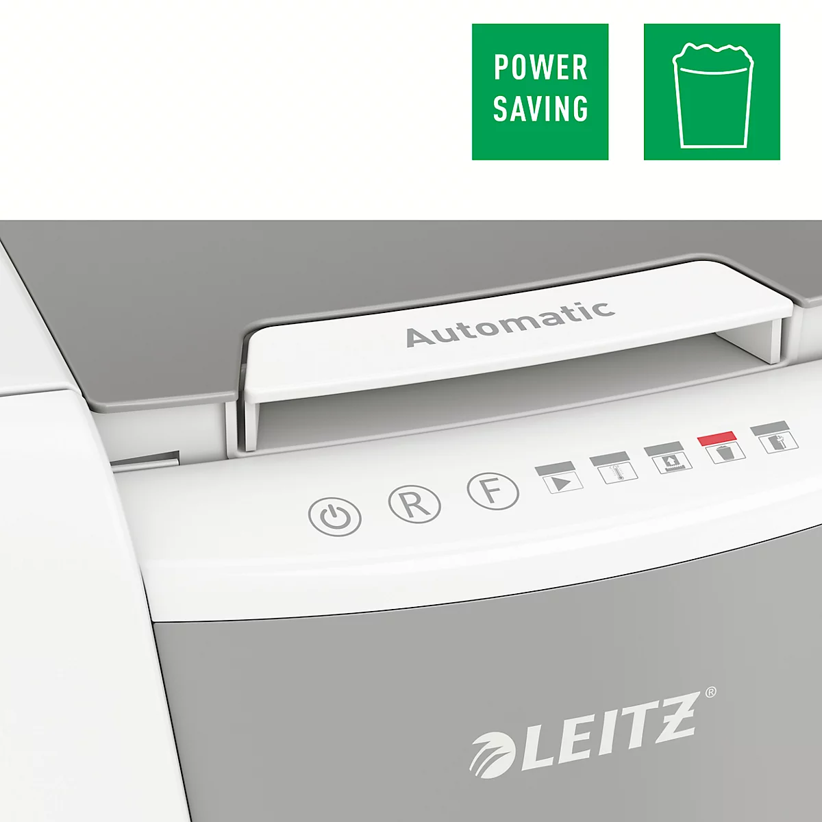 Leitz IQ Autofeed Small Office 100 papiervernietiger P5, volledig automatisch, micro cut 2 x 15 mm, 34 l, 100 vel snijcapaciteit, wit