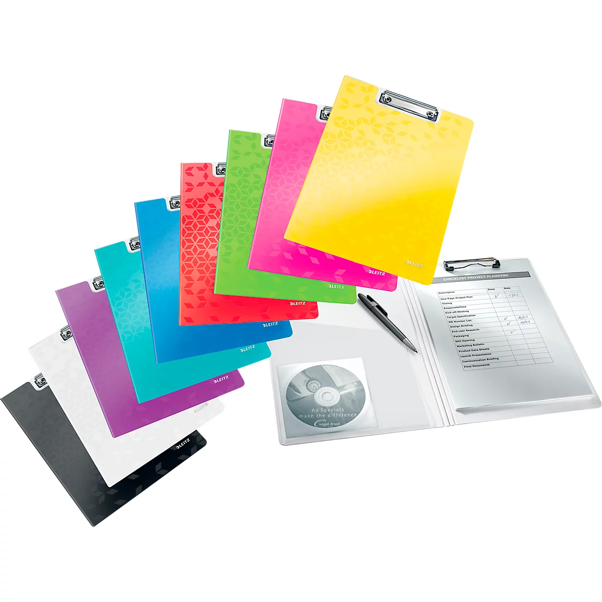 LEITZ® klemmap Active Wow, A4, PP, met klembeugel, roze