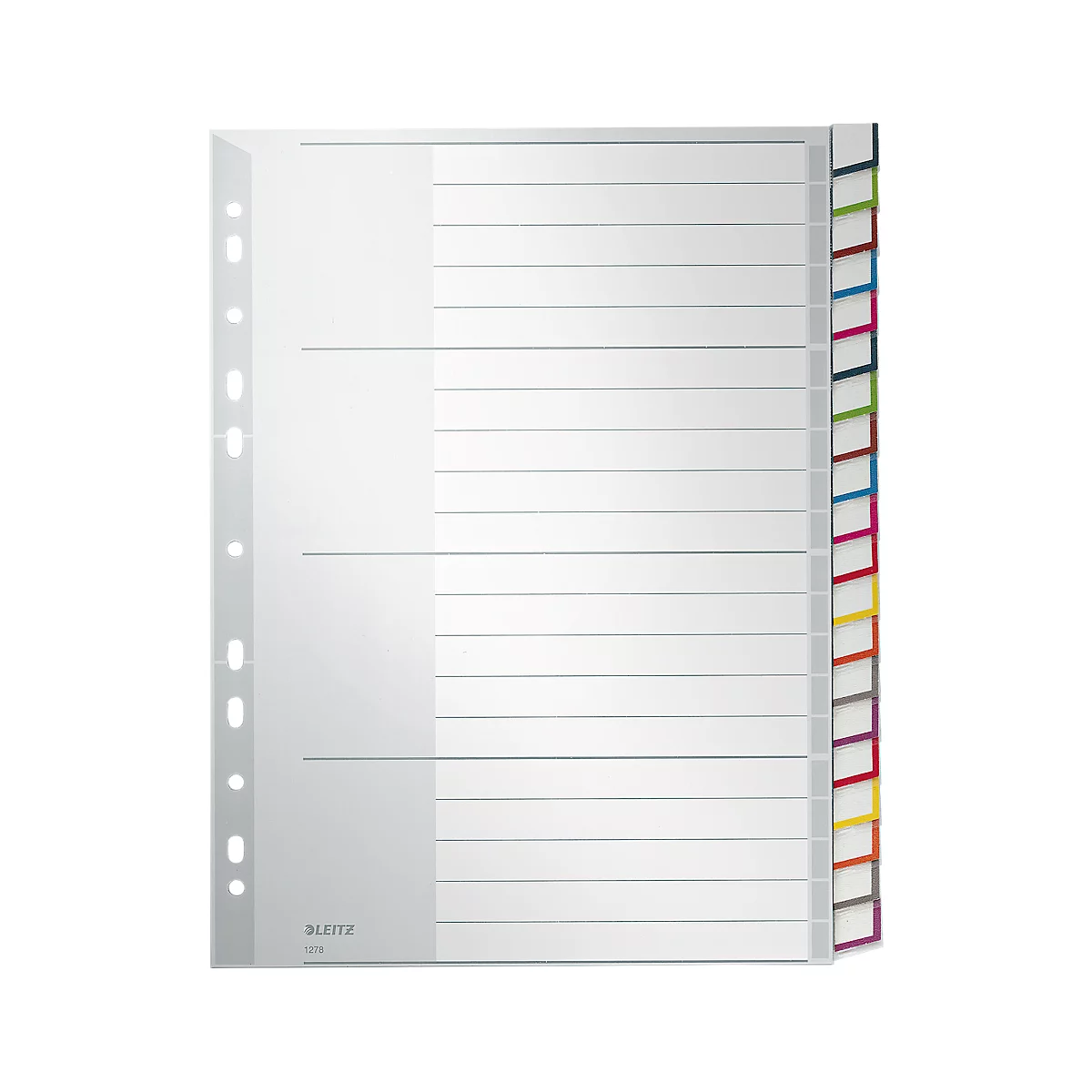 LEITZ kunststof indexbladen met venstertabs, A4, 20 vellen, nr. 1278