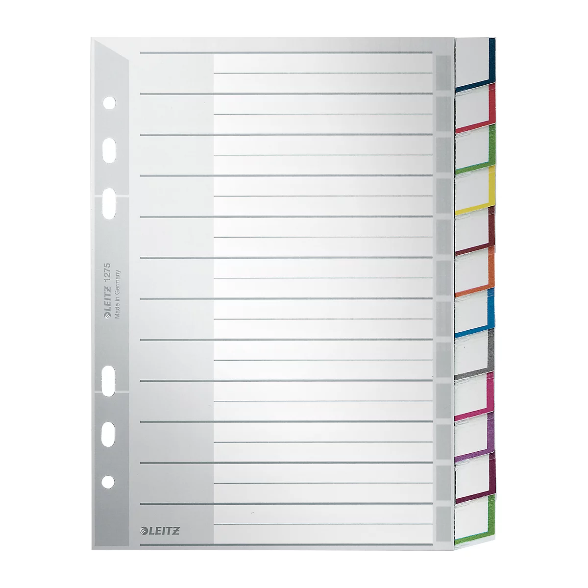 LEITZ kunststof indexbladen met venstertabs, A5, 12 bladen