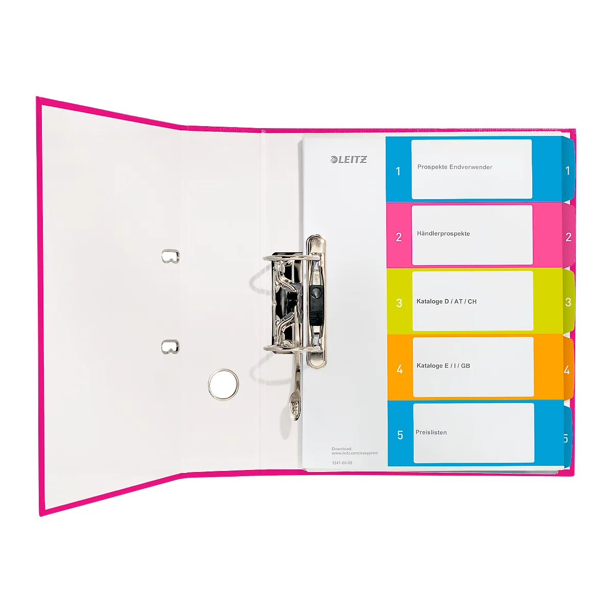LEITZ® kunststof indexbladen Wow, cijfers 1-5, A4 extra breed, Via pc beletterbaar, losbladig