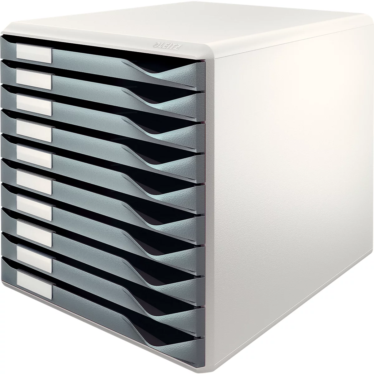 LEITZ® ladebox, 10 schuifladen, A4, polystyreen, lichtgrijs/grijs