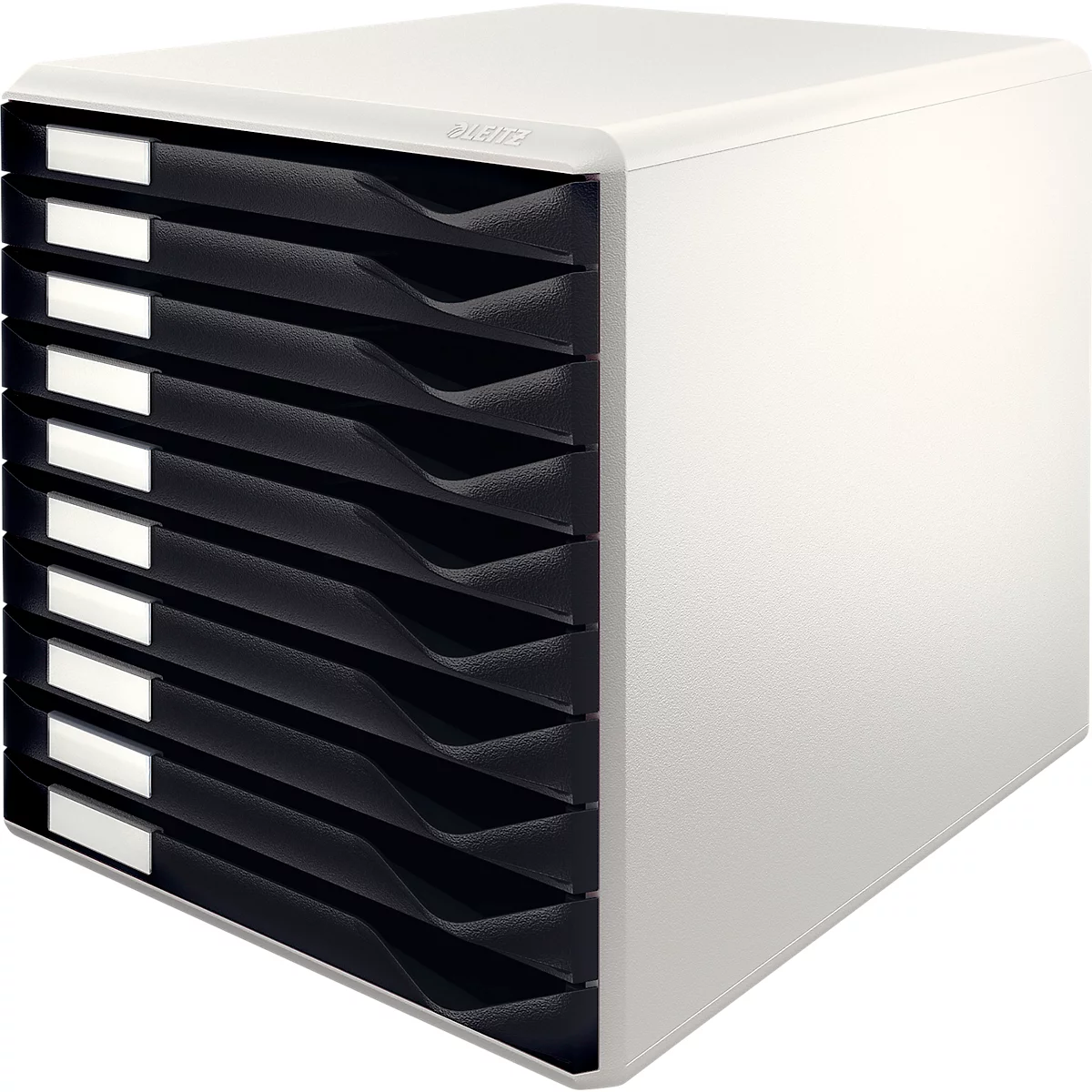 LEITZ® ladebox, 10 schuifladen, A4, polystyreen, lichtgrijs/zwart