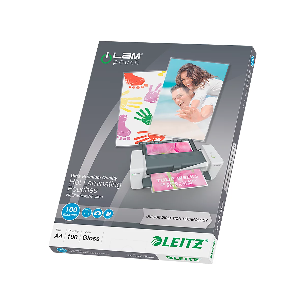 LEITZ® lamineerfolie iLAM, A4, 100 μm, 100 stuks