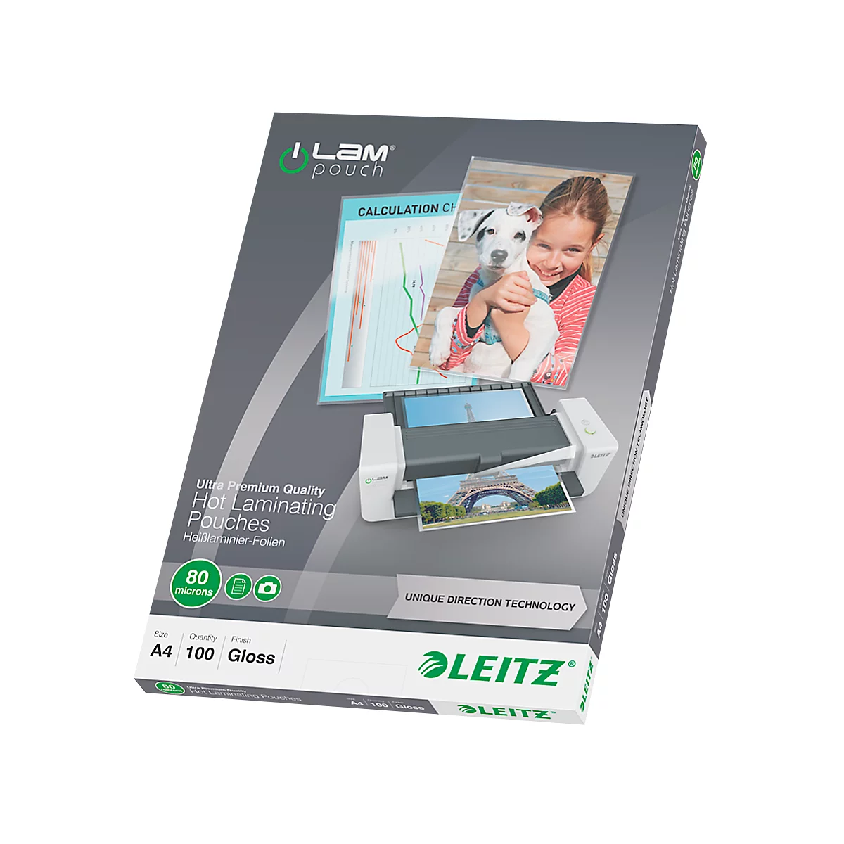 LEITZ® Laminierfolien iLAM, DIN A4, 80 mic, 100 Stück