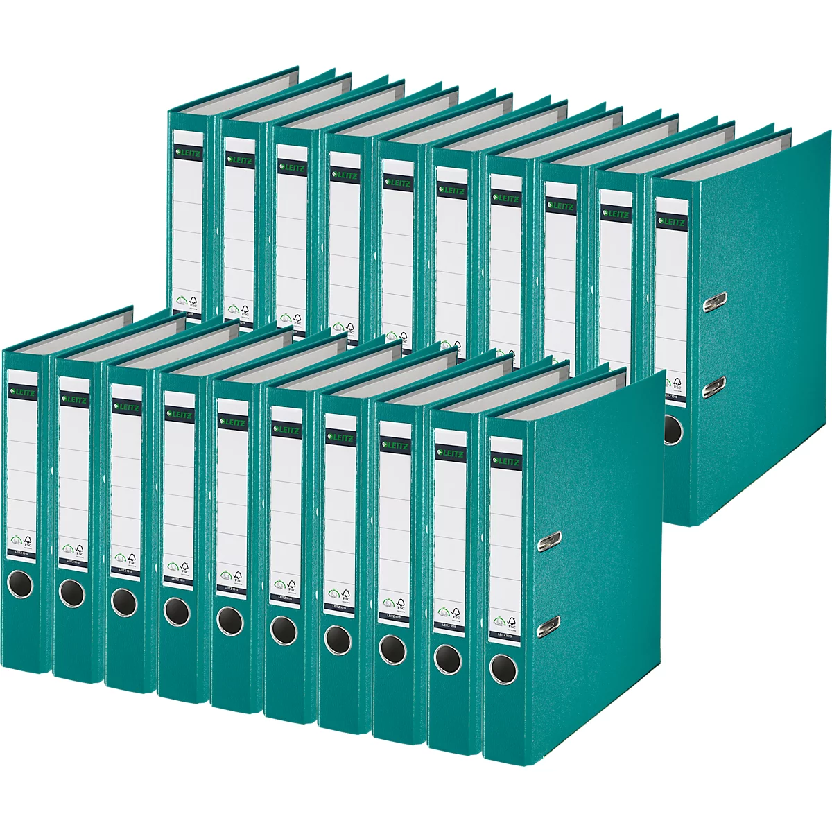 LEITZ® Map 1015, DIN A4, rugbreedte 52 mm, 20 stuks, turkoois