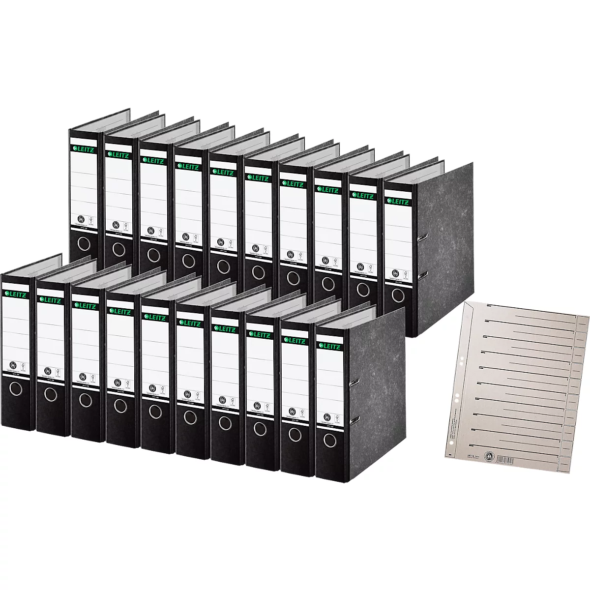LEITZ® map 1080, A4, 80 mm, karton, wolkenmarmer, 20 stuks + 1 x LEITZ® verdelers