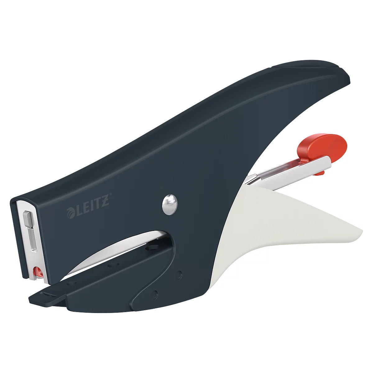 Leitz® metaalniettang Cosy, voor nietjes nr 10, achterlaadmechanisme, inclusief 1000 nietjes, grijs