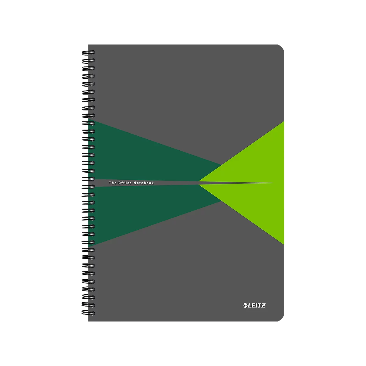 LEITZ® Office collegeblok 464700 A4, gelamineerde kaft, geruit, groen