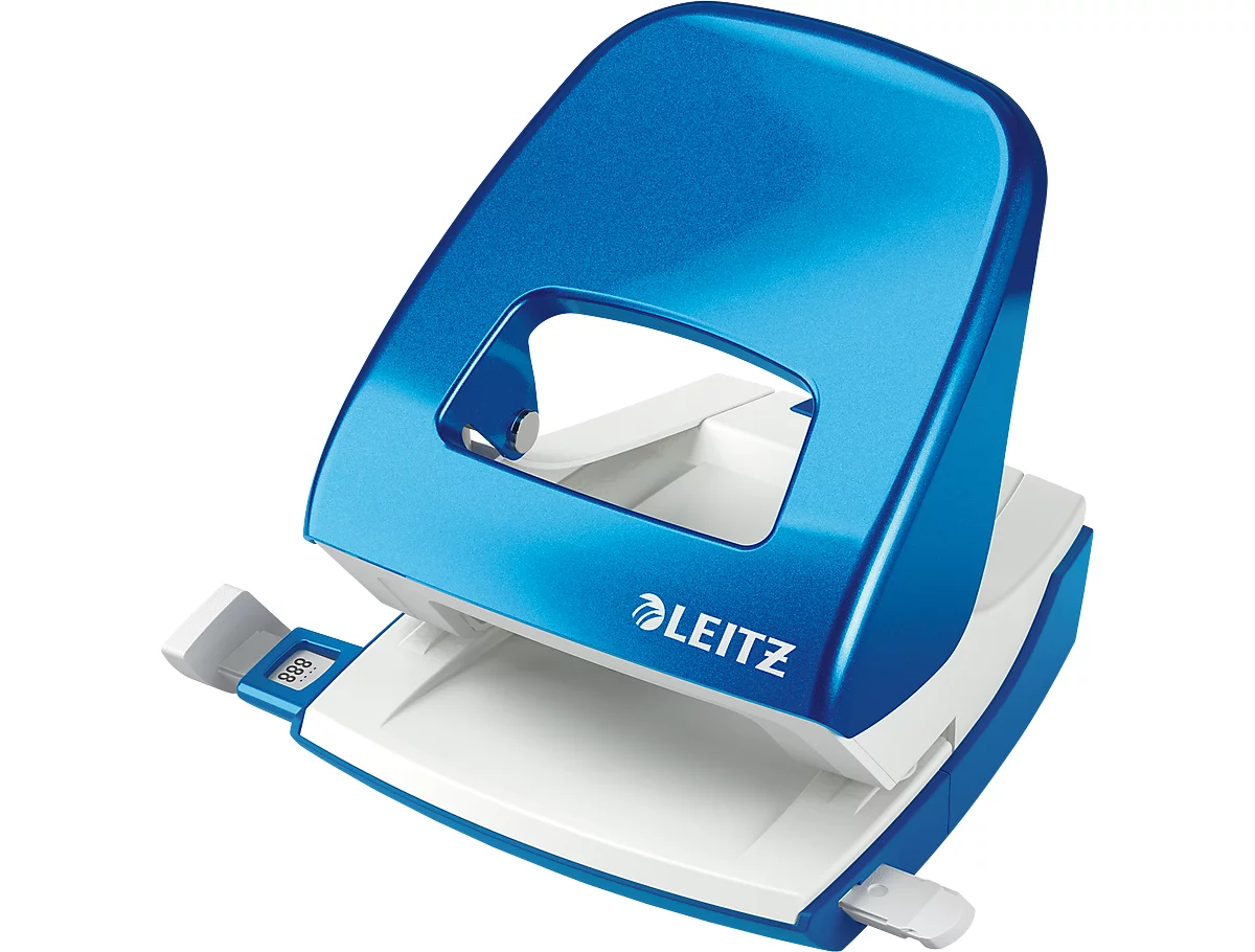 LEITZ® office punch 5008 Wow, azul metálico