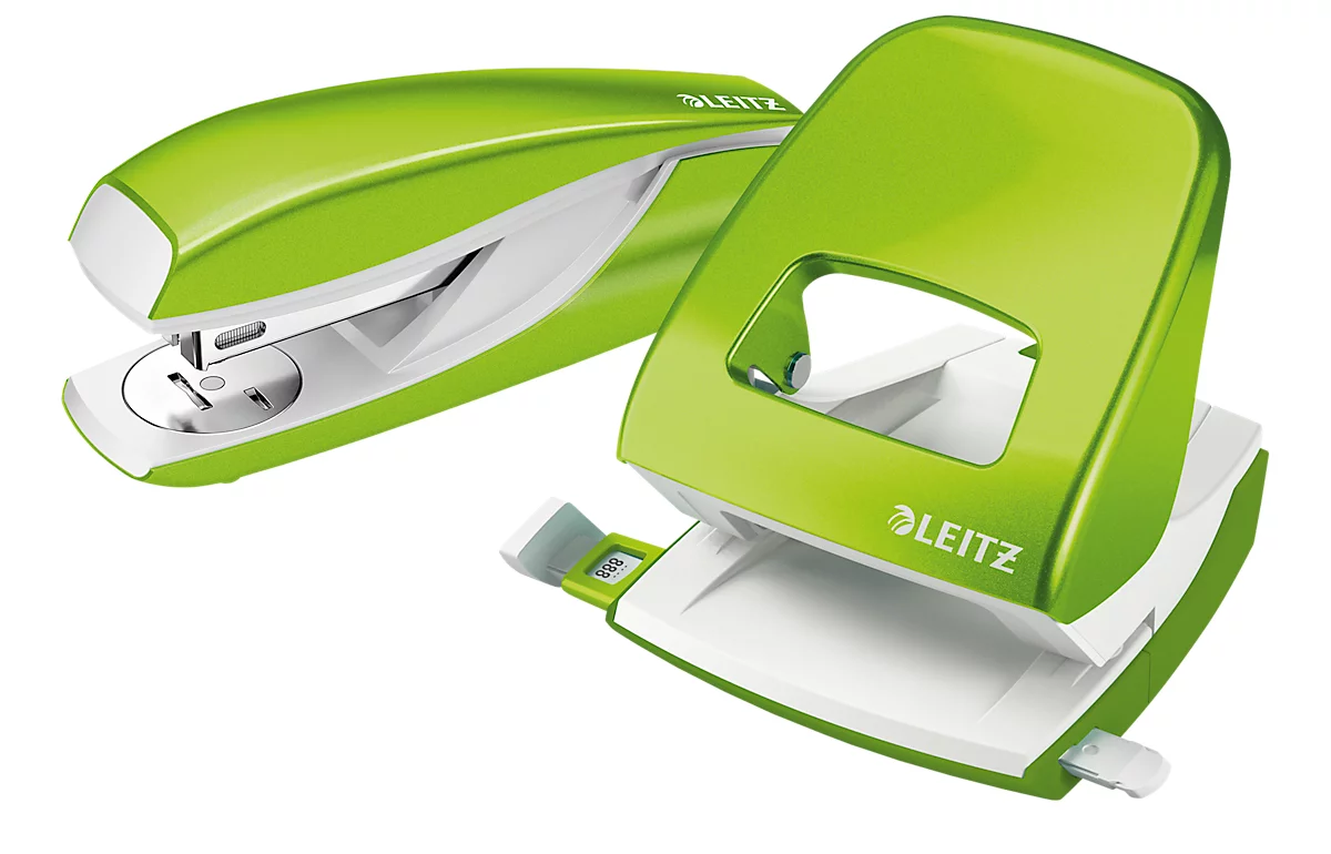LEITZ® office punch 5008 Wow, verde metálico