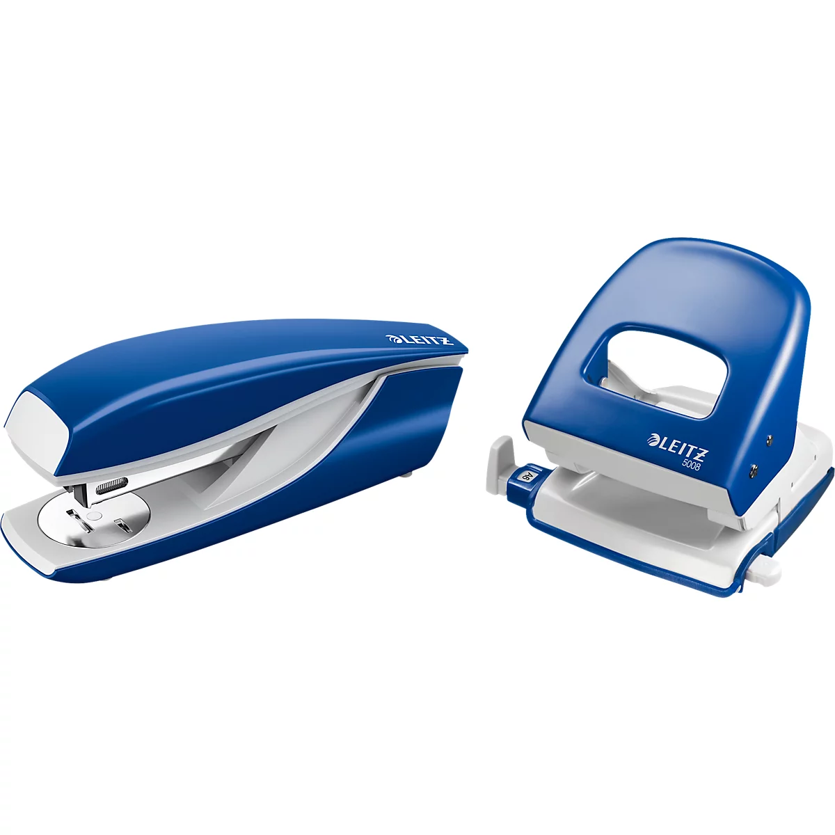 LEITZ® office punch + desktop stapler SET, azul