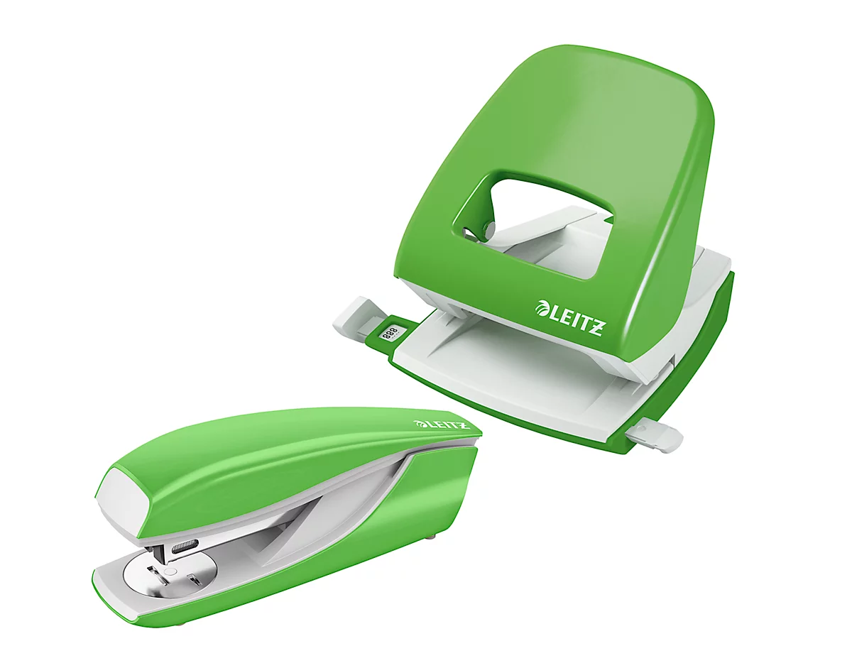 LEITZ® office punch + desktop stapler SET, verde