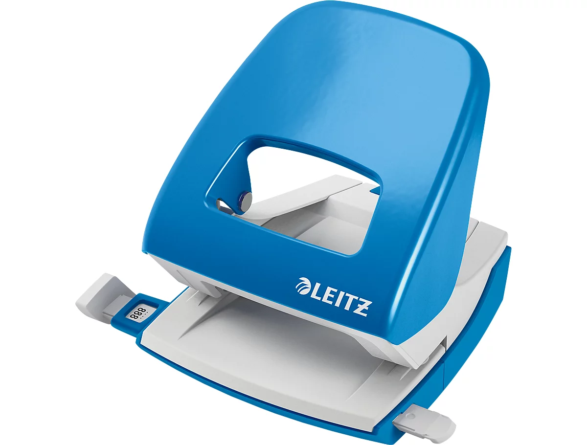 LEITZ® office punch NeXXt Serie 5008, metal, azul claro