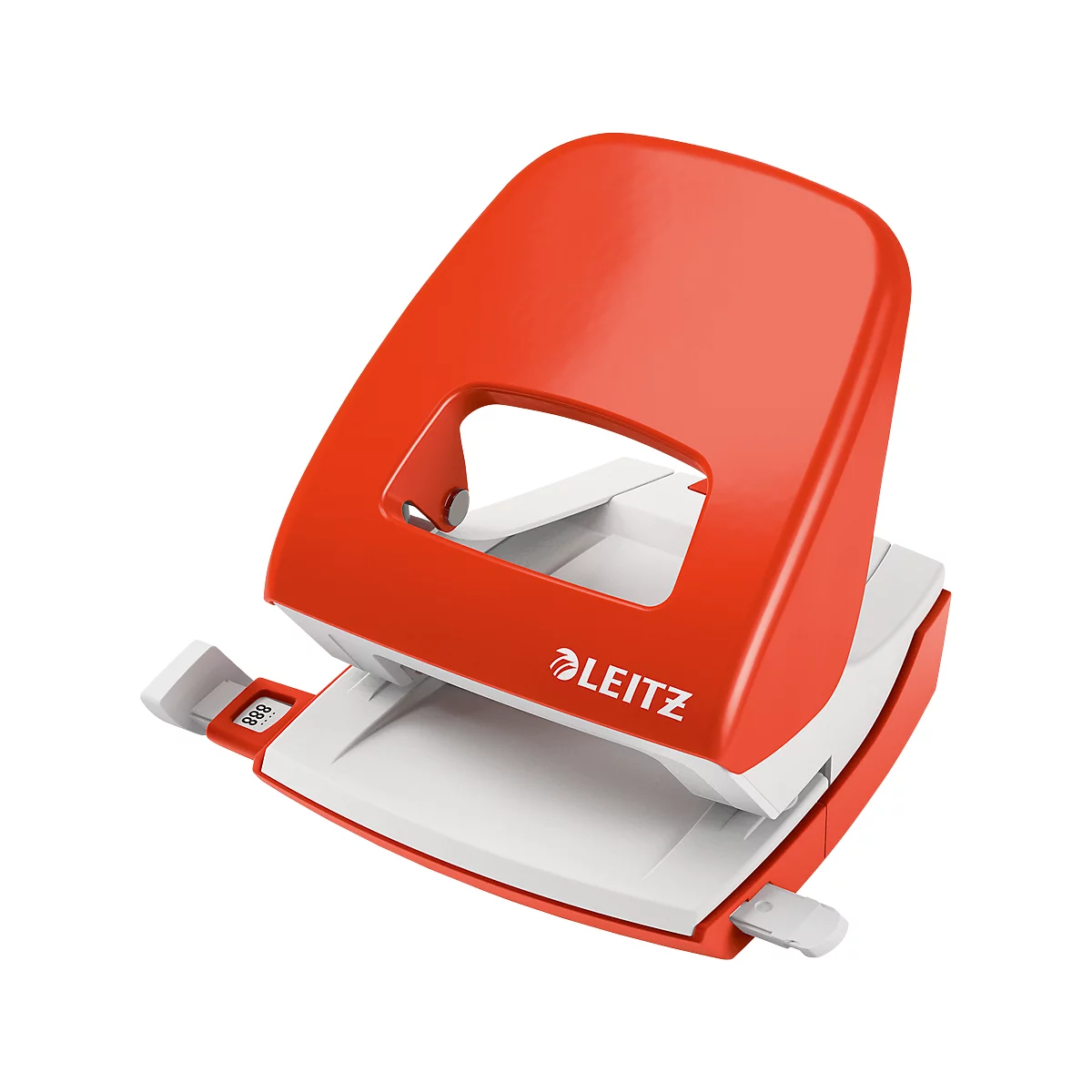 LEITZ® office punch NeXXt Serie 5008, metal, rojo claro