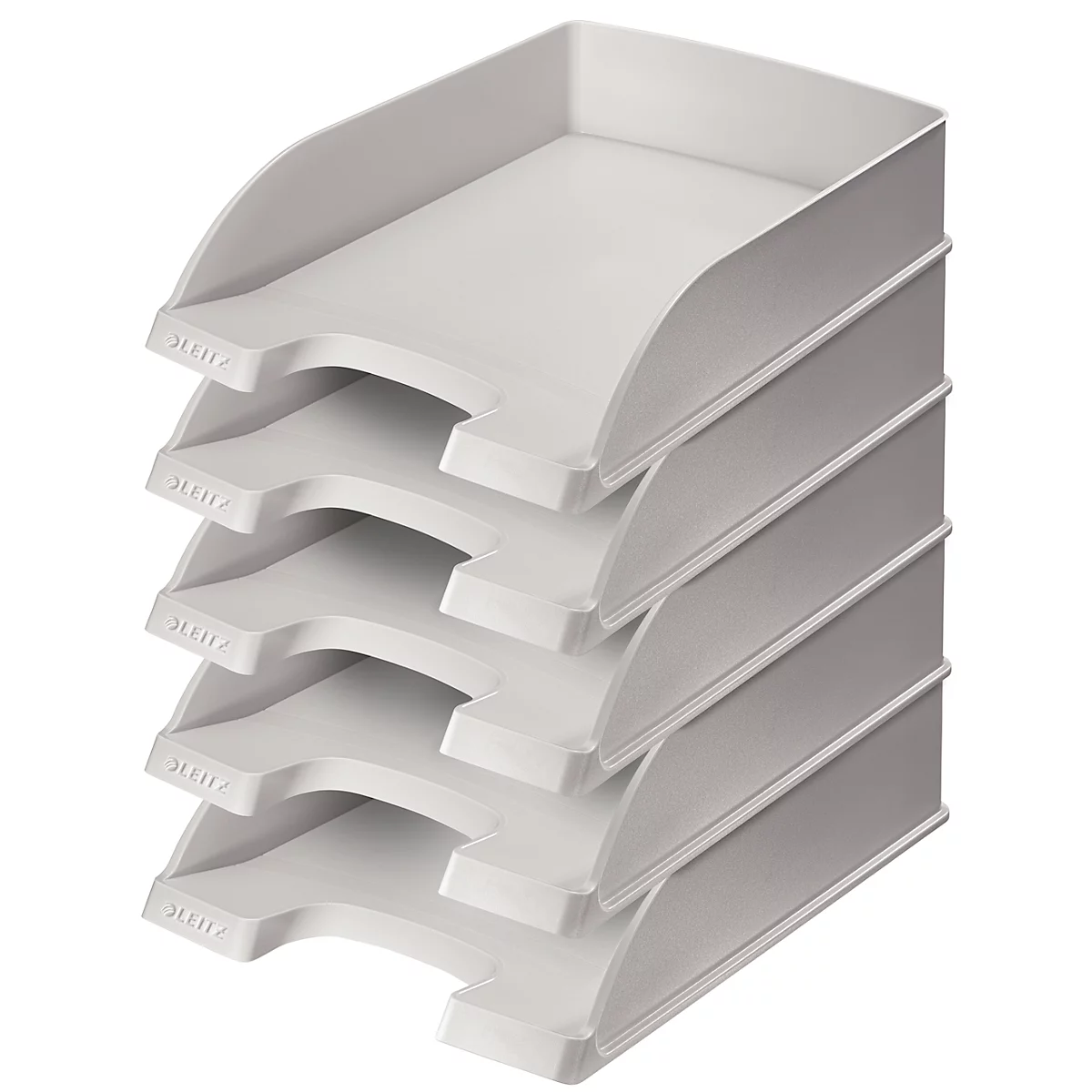 LEITZ® Opbergmand standaard 5227, kunststof, 5 stuks, grijs