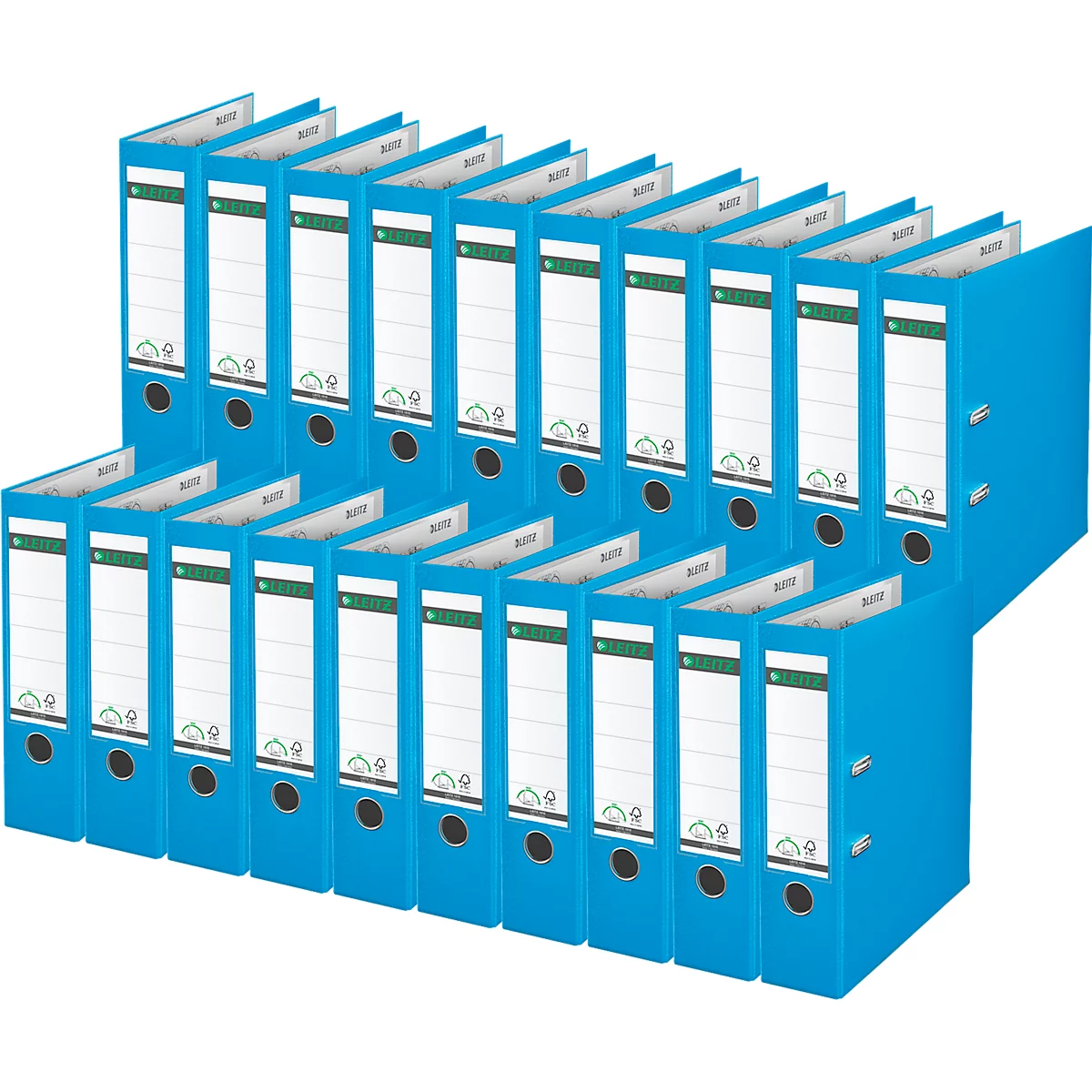 LEITZ® Ordner 1010, DIN A4, Rückenbreite 80 mm, 20 Stück, hellblau