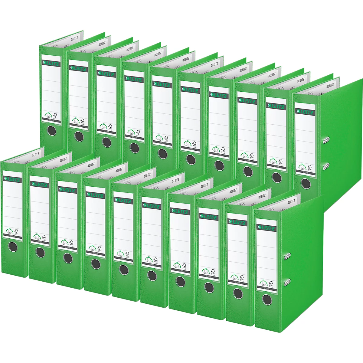 LEITZ® Ordner 1010, DIN A4, Rückenbreite 80 mm, 20 Stück, hellgrün