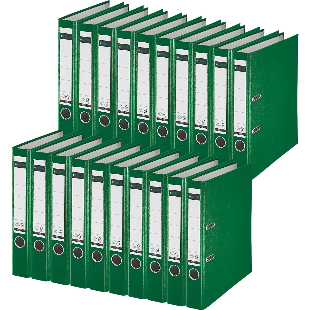 LEITZ® Ordner 1015, DIN A4, Rückenbreite 52 mm, 20 Stück, grün