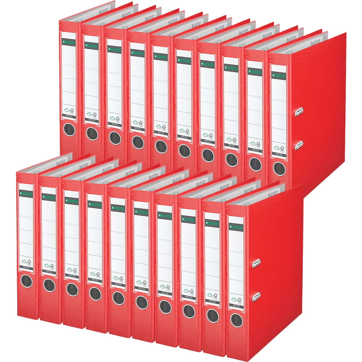 LEITZ® Ordner 1015, DIN A4, Rückenbreite 52 mm, 20 Stück, rot