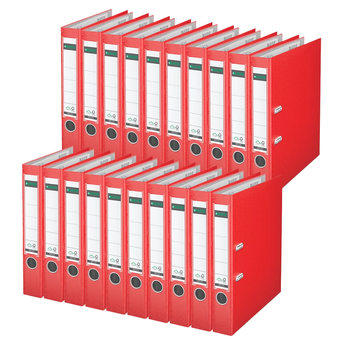 LEITZ® Ordner 1015, DIN A4, Rückenbreite 52 mm, 20 Stück, rot
